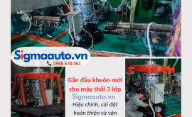 GẮN ĐẦU KHUÔN CHO MÁY THỔI 3 LỚP